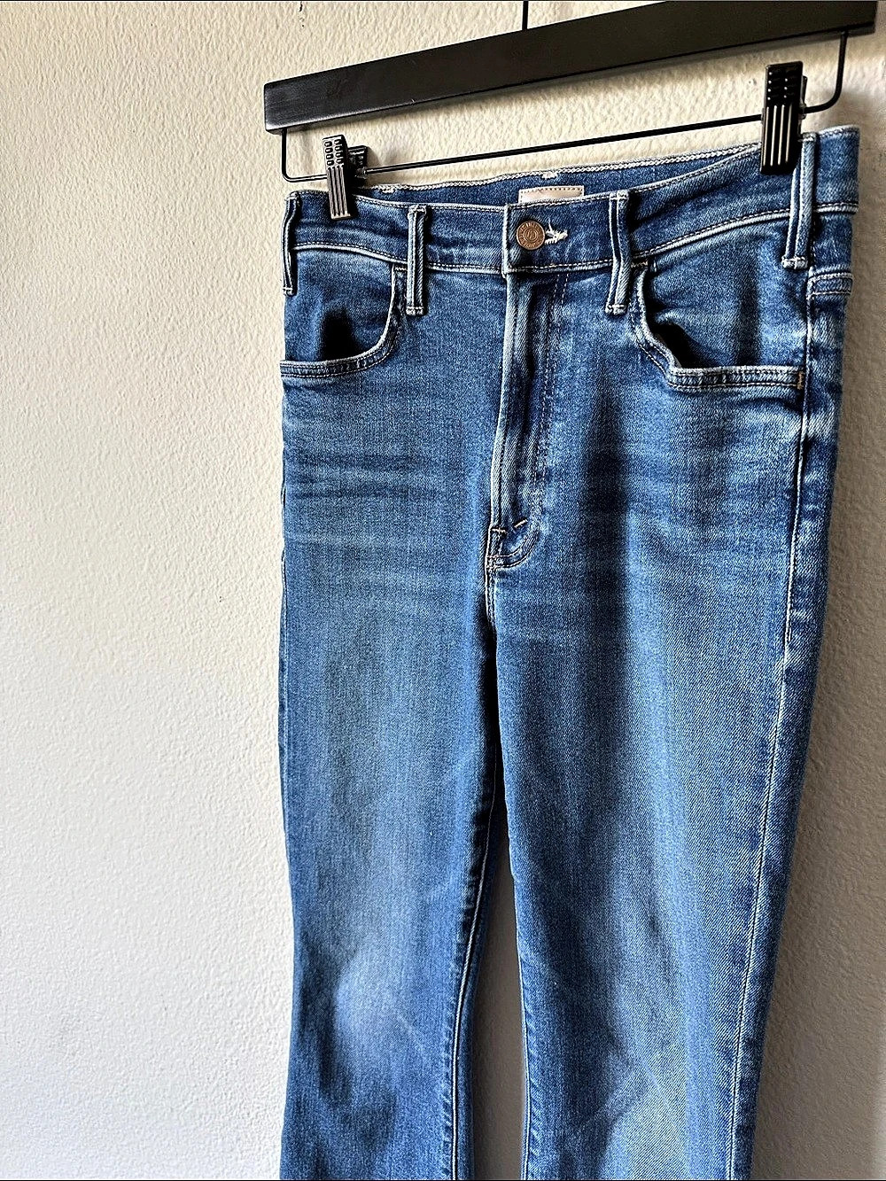 MOTHER The Hustler Ankle Fray Jeans Blue Size 26 - Picture 2 of 6